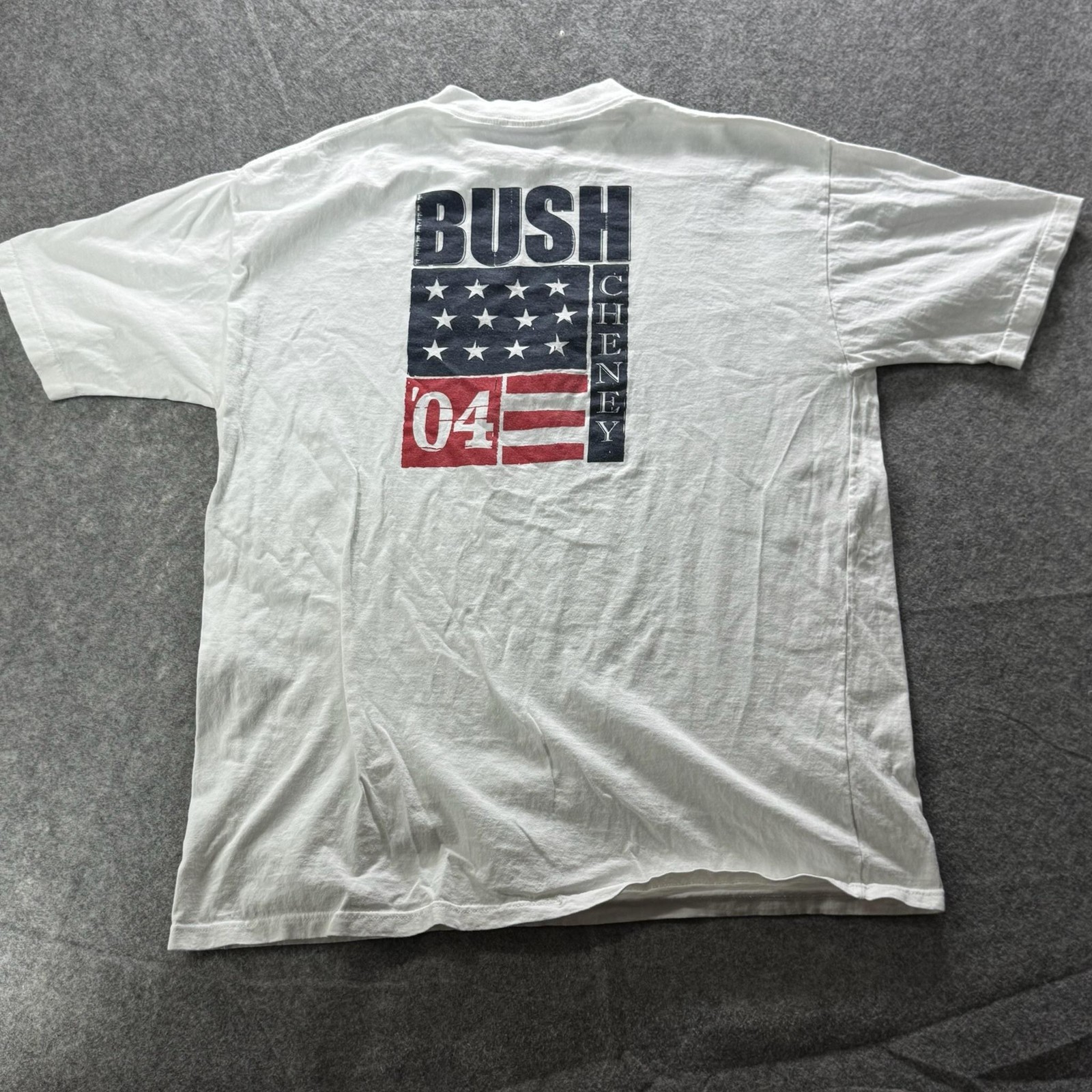 Vintage Union Line Shirt Men XL White Cotton Bush Cheney &rsquo;04 Embroidered 2000s
