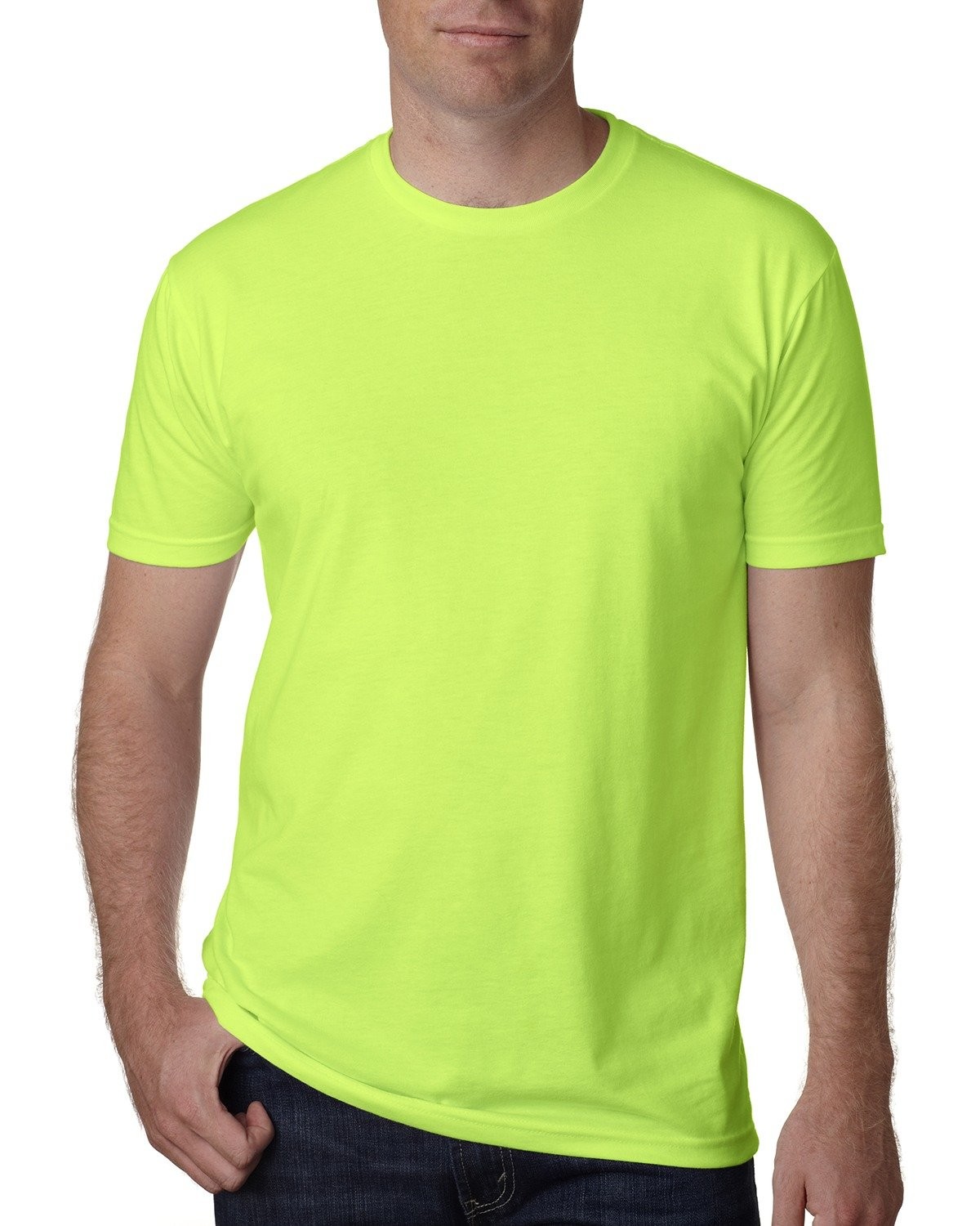 Men&rsquo;s CVC Crewneck Jersey T-Shirt, Neon HTHR Green, X-Large