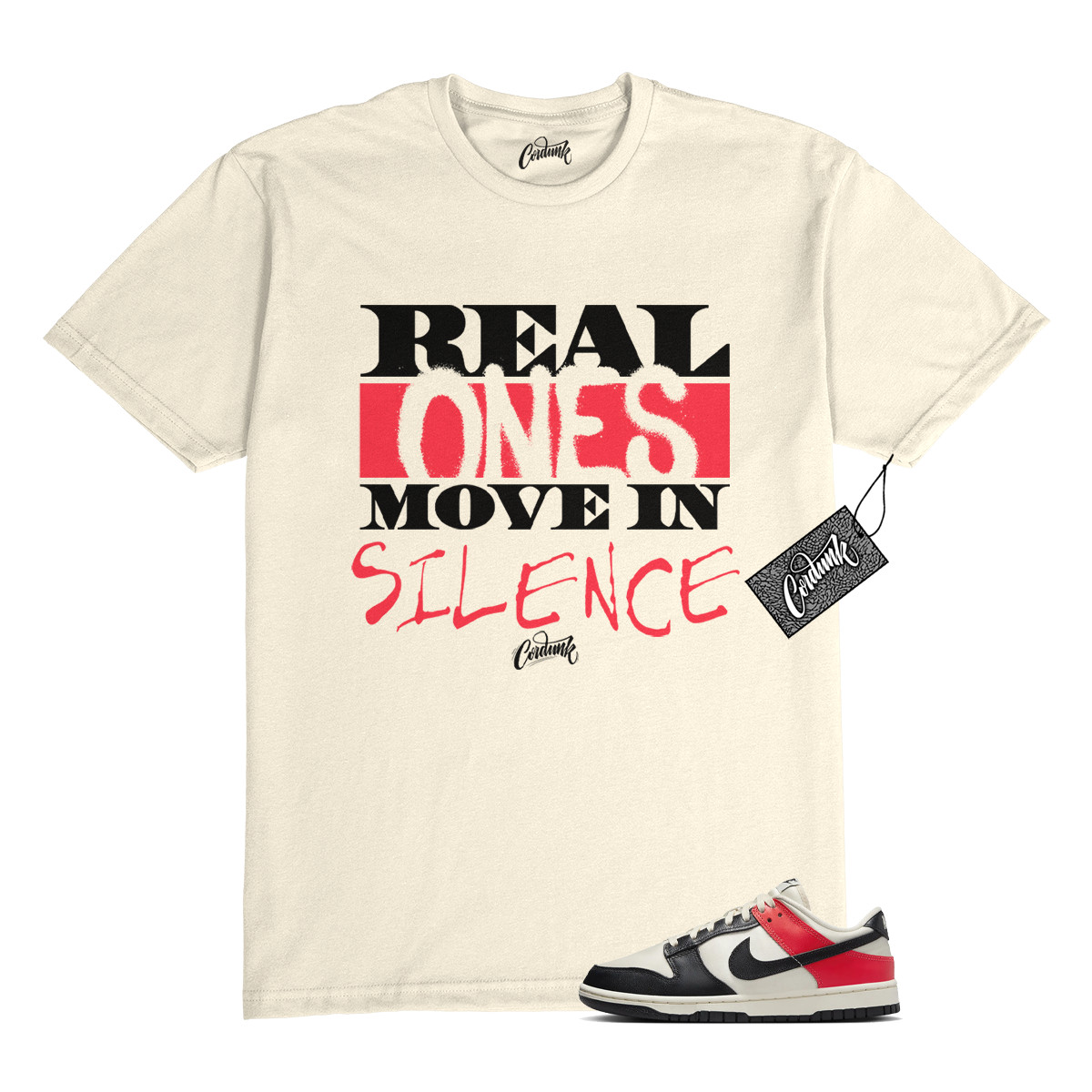Dunk Bright Crimson Black Toe Pale Ivory Low T Shirt to Match REAL