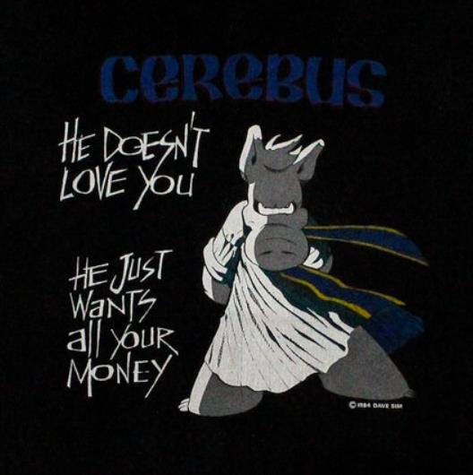 Vintage CEREBUS the Aardvark T-Shirt by Graphitti Designs Comic Book XXL XL NEW