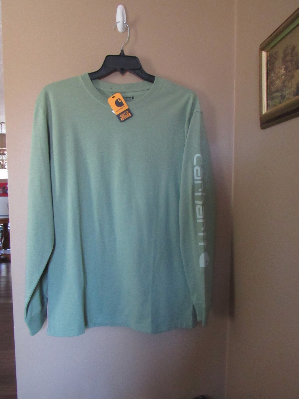 NWT MEN&rsquo;S X-LARGE XL LOOSE FIT LS CARHARTT LOGO T-SHIRT (K231-GF6)