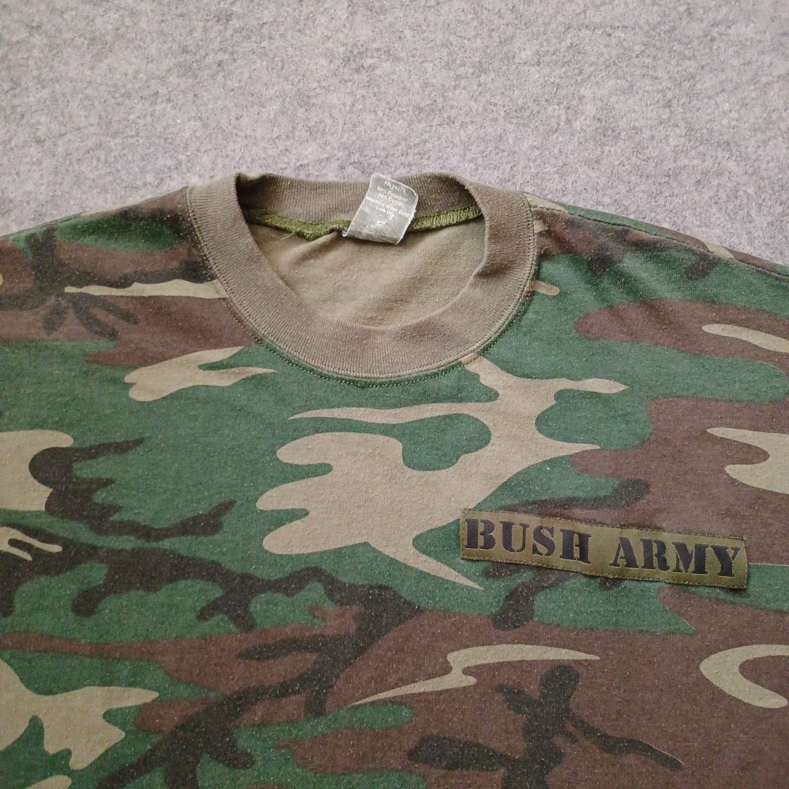 Vintage BUSH Army Band T-Shirt Mens XL Camo Single Stitch Grunge 90s Y2K