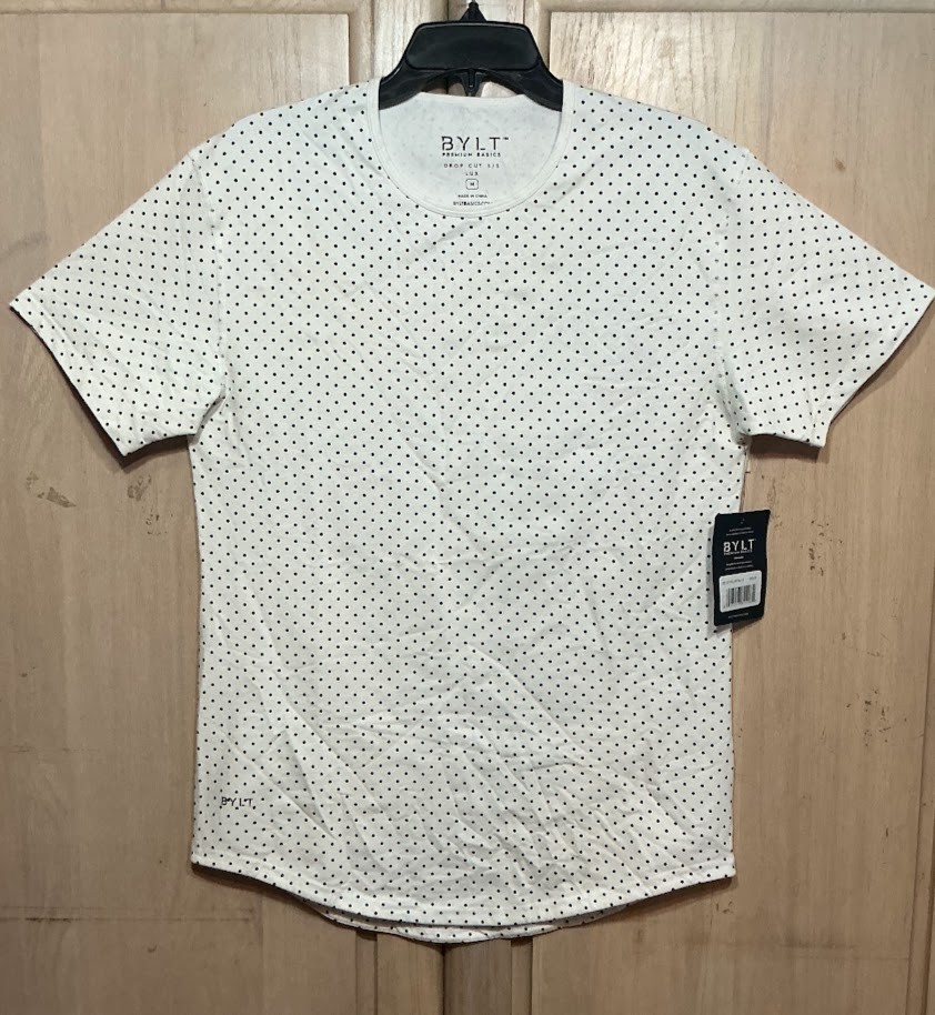 BYLT Premium Basics Drop Cut Short Sleeve Lux White T-Shirt Men&rsquo;s Medium *NEW*