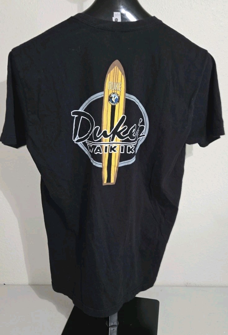 Soft Black Hui Nalu Honolulu NextLevel Duke&rsquo;s Waikiki Graphics Size L Tee Shirt