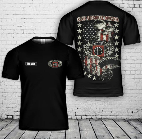 Custom name US Army 82nd Airborne Division 3D T-Shirt