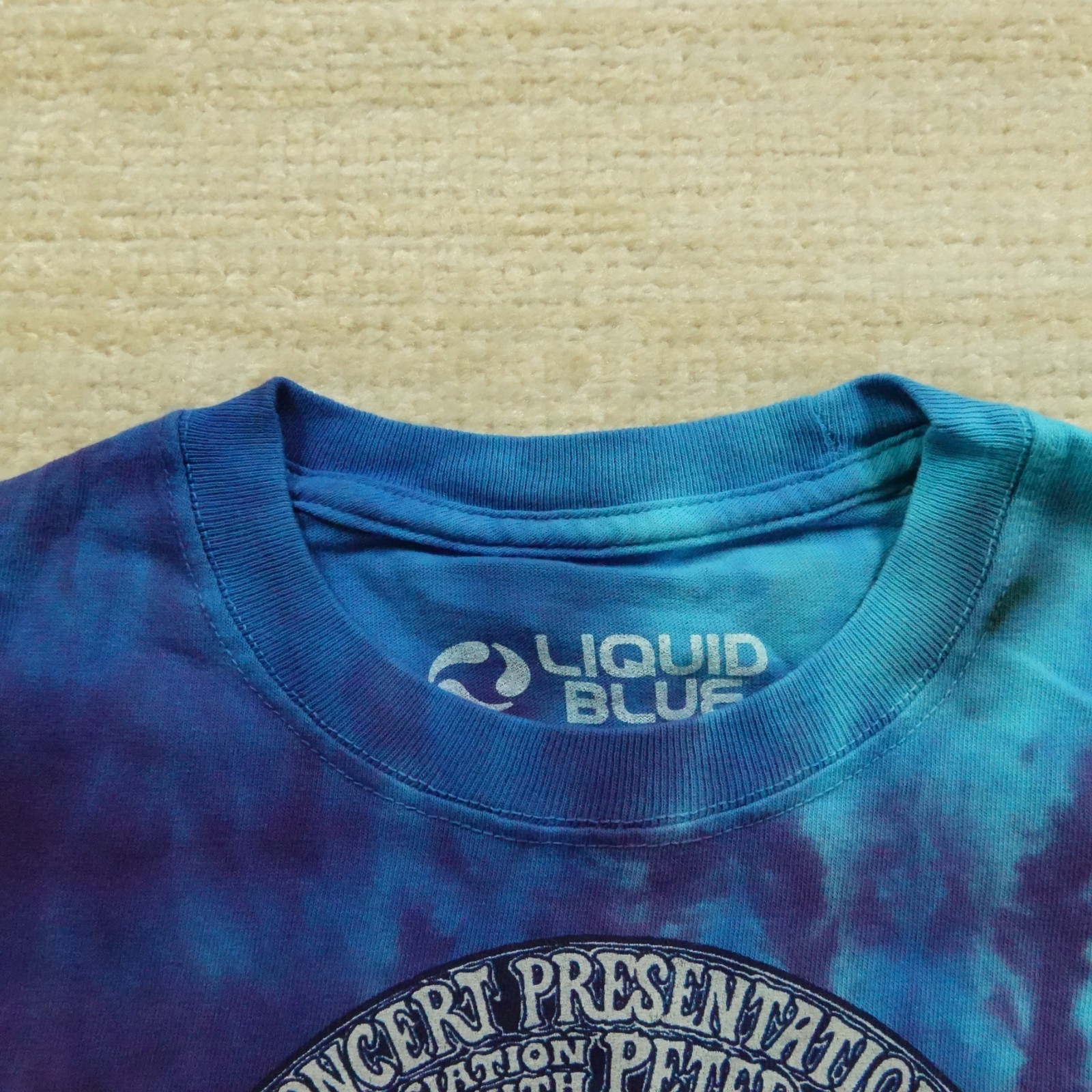Led Zeppelin Shirt Mens Small Blue Tie Dyed Cotton Liquid Blue Page Plant