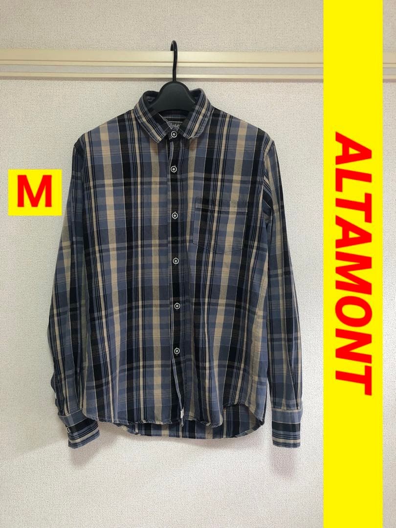 ALTAMONT Check Flannel Shirt Long Sleeve M Size