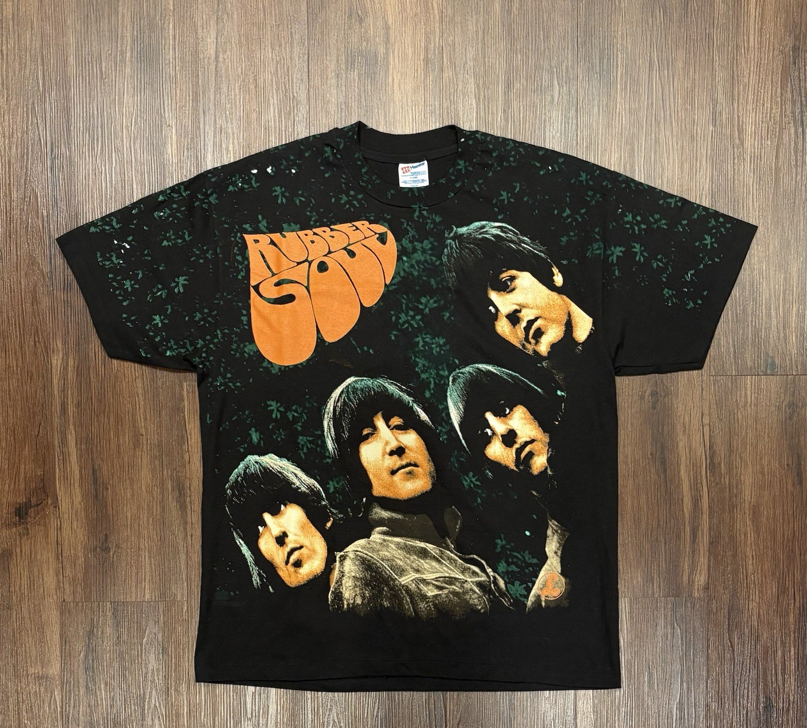Vtg 90s The Beatles Rubber Soul AOP Winterland T-Shirt Single Stitch NOS – Sz XL