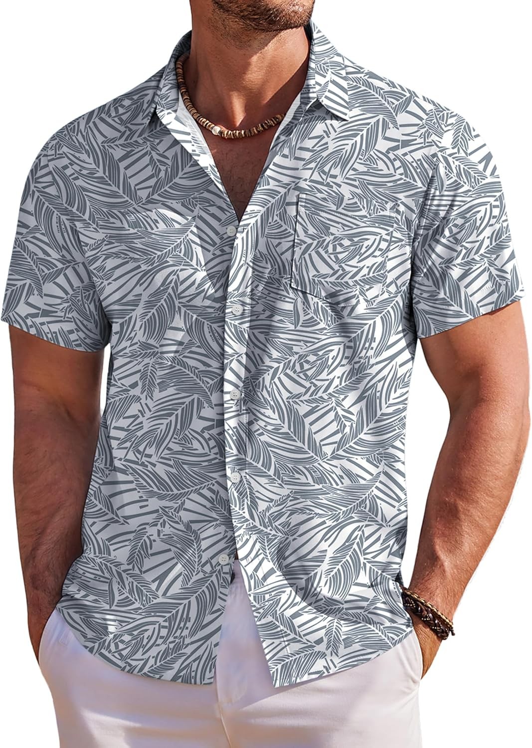 Men&rsquo;s Hawaiian Shirt Short Sleeve Floral Button Down Tropical Beach Holiday Top