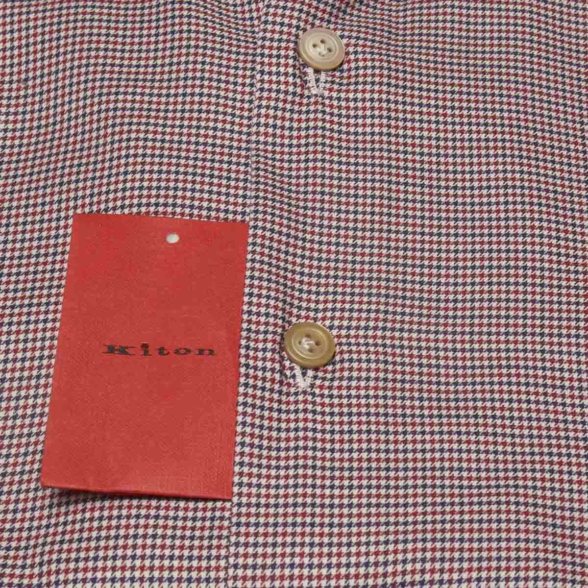 NEW KITON MULTICOLOR COTTON SHIRT US 18 – EU 46 MUL