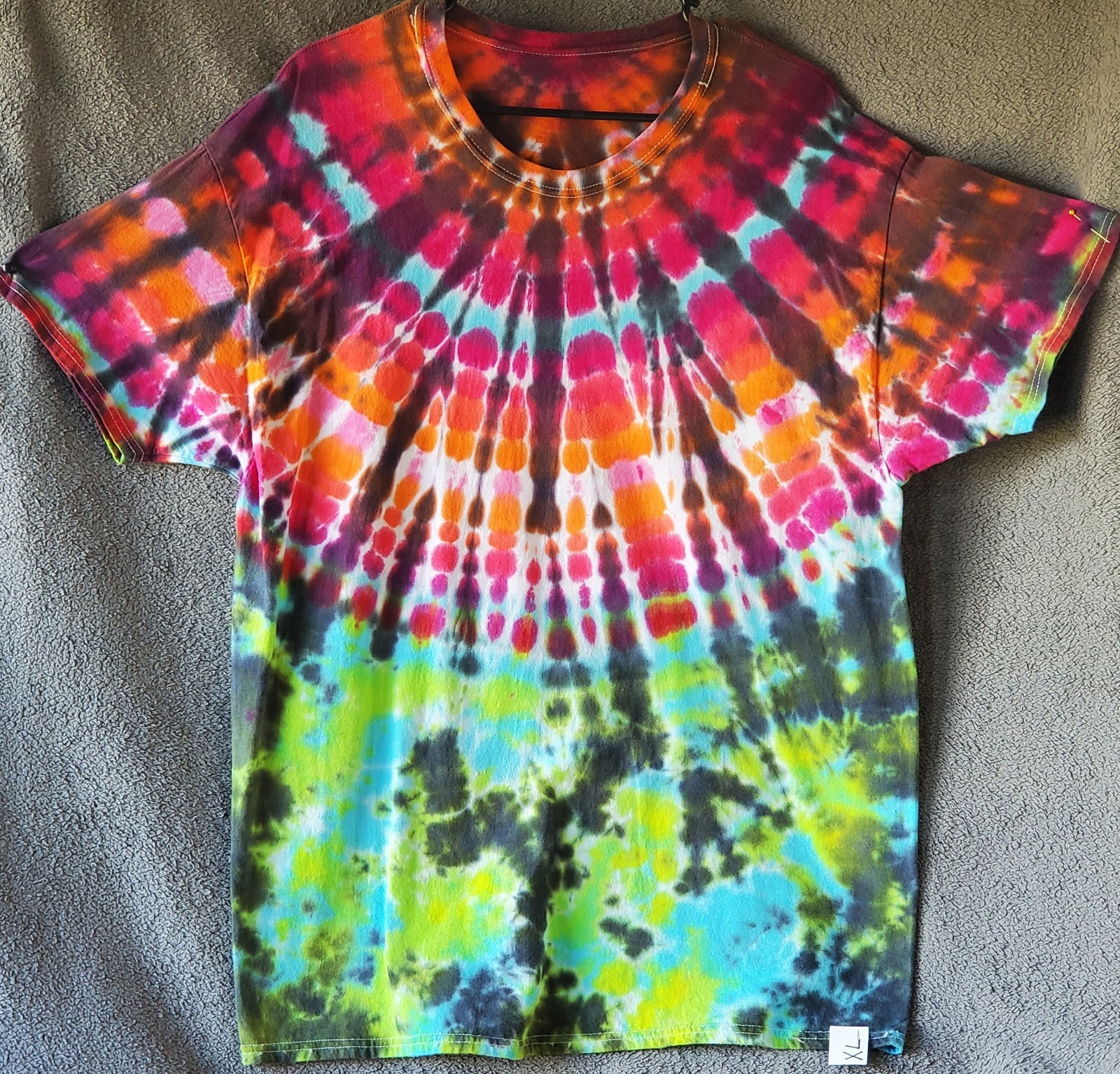 HANES SIZE X-LARGE 100% Cotton Tye Dyed Shirt Pre-washed WON&rsquo;T FADE VERY SOFT