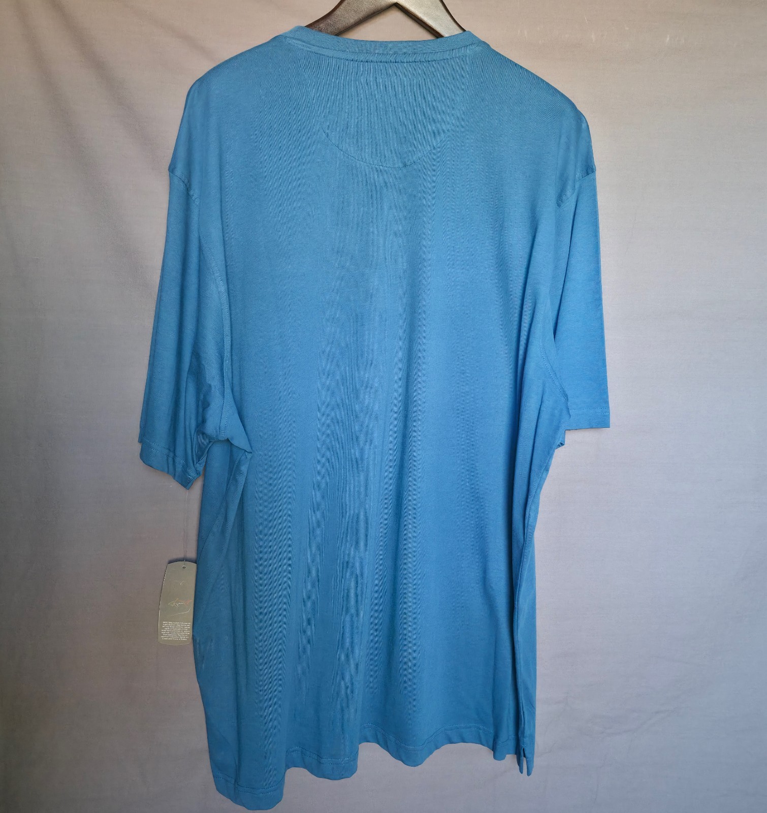 Men&rsquo;s Greg Norman Pocket Short Sleeve Tee Shirt in Blue w/ Shark Logo SZ XXXL
