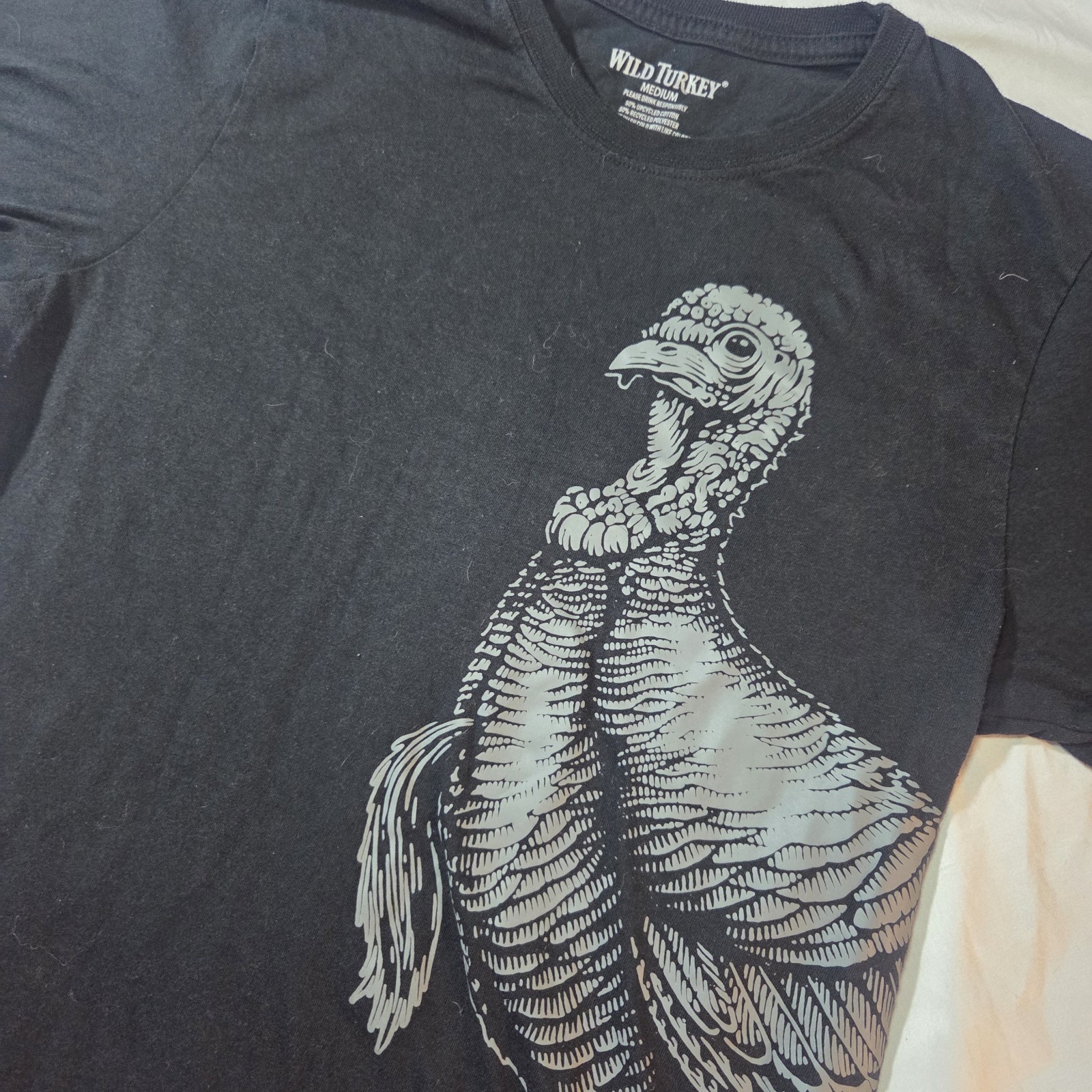 Wild Turkey Bourbon Whiskey Advertising T-Shirt Men&rsquo;s Size M Black EUC