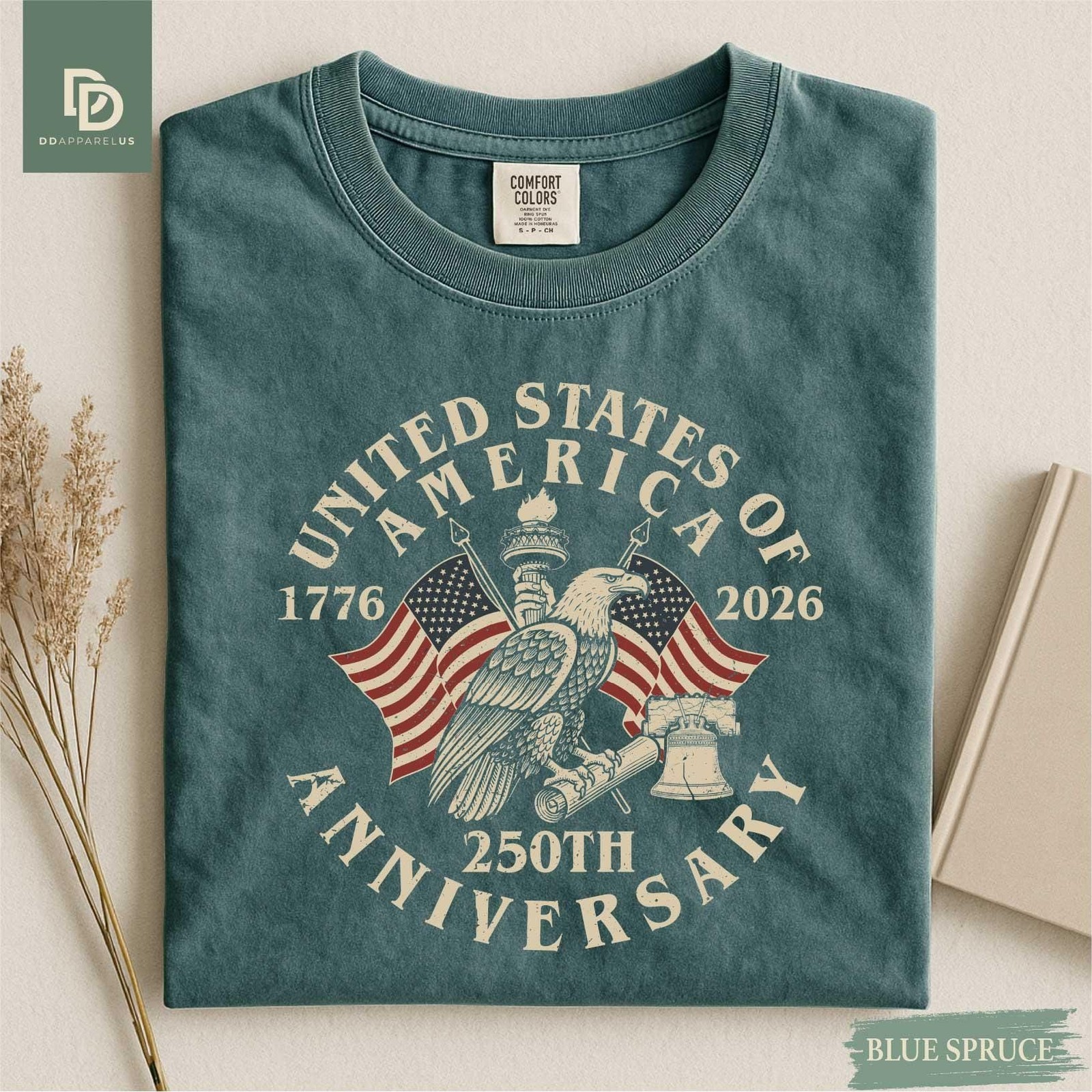 USA 250th Anniversary Comfort Colors Shirt USA Flag Vintage T-Shirt Usa 250th