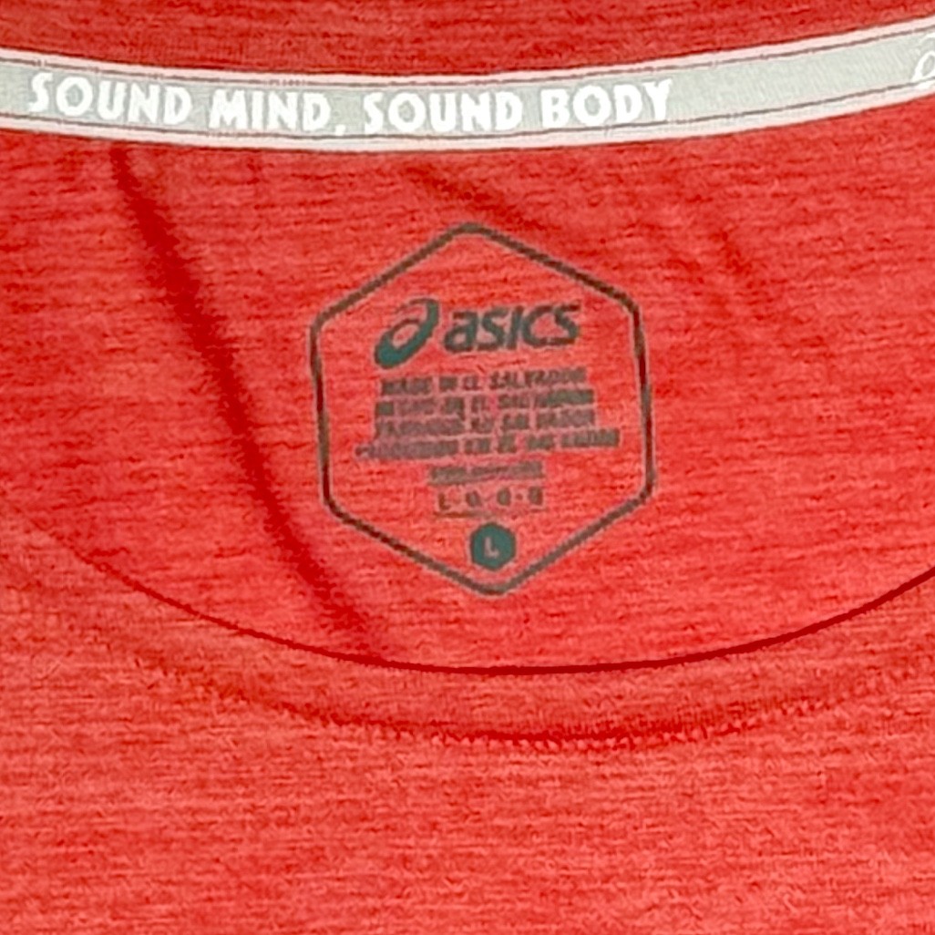 ASICS Men&rsquo;s Train Sana Long Sleeve Top – Size Large – Fiery Red / Piedmon