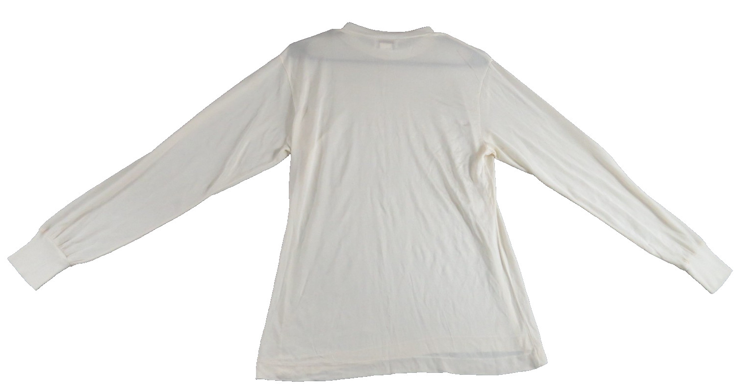 Vtg Orvis Silk Base Layer Mens L Cream Long Sleeve Thermal Crew Neck Undershirt