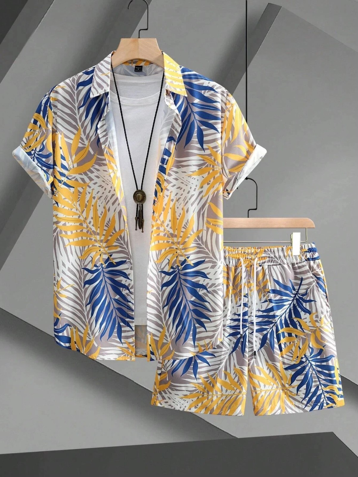 Men Summer Outfit 2-Piece Set Short Sleeve T-Shirt and Shorts Sweatsuit Set