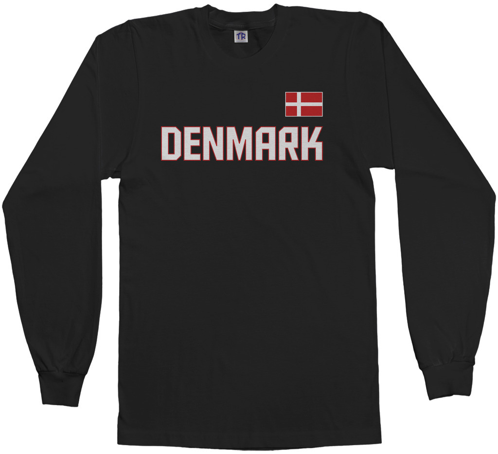 Threadrock Men&rsquo;s Denmark National Team Long Sleeve T-shirt scandinavia