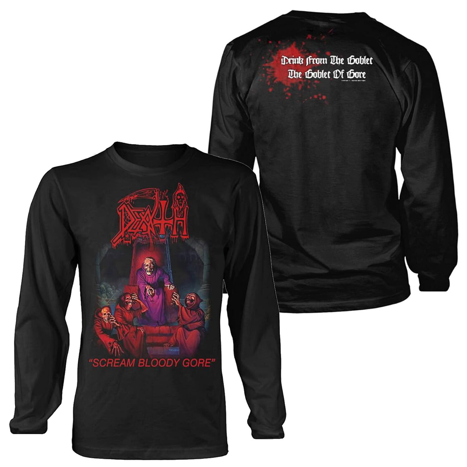 Authentic Death Scream Bloody Gore Long Sleeve T-Shirt S-2XL NEW