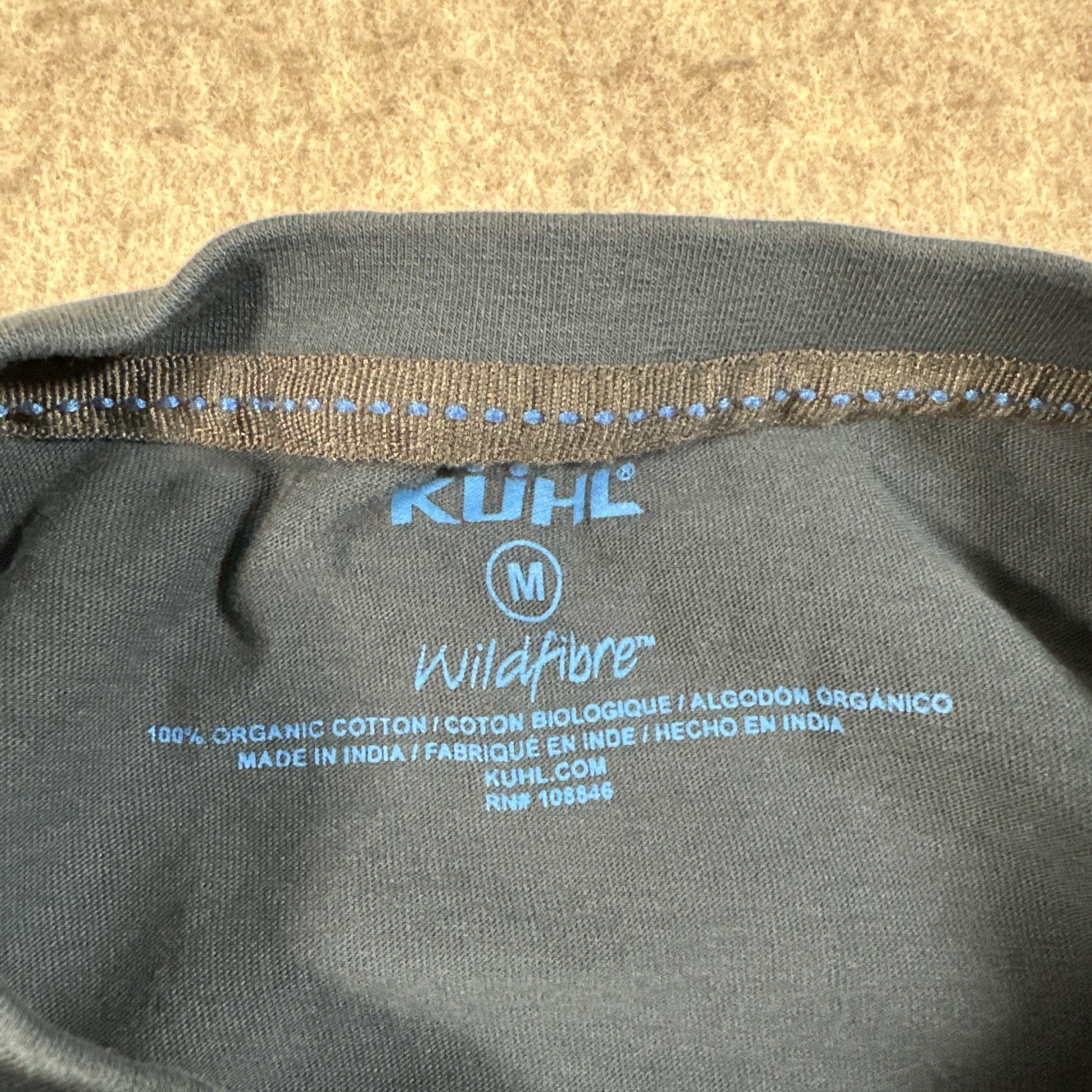 Kuhl Mens Shirt Medium Organic Cotton Blue Graphic Tee Wildfibre