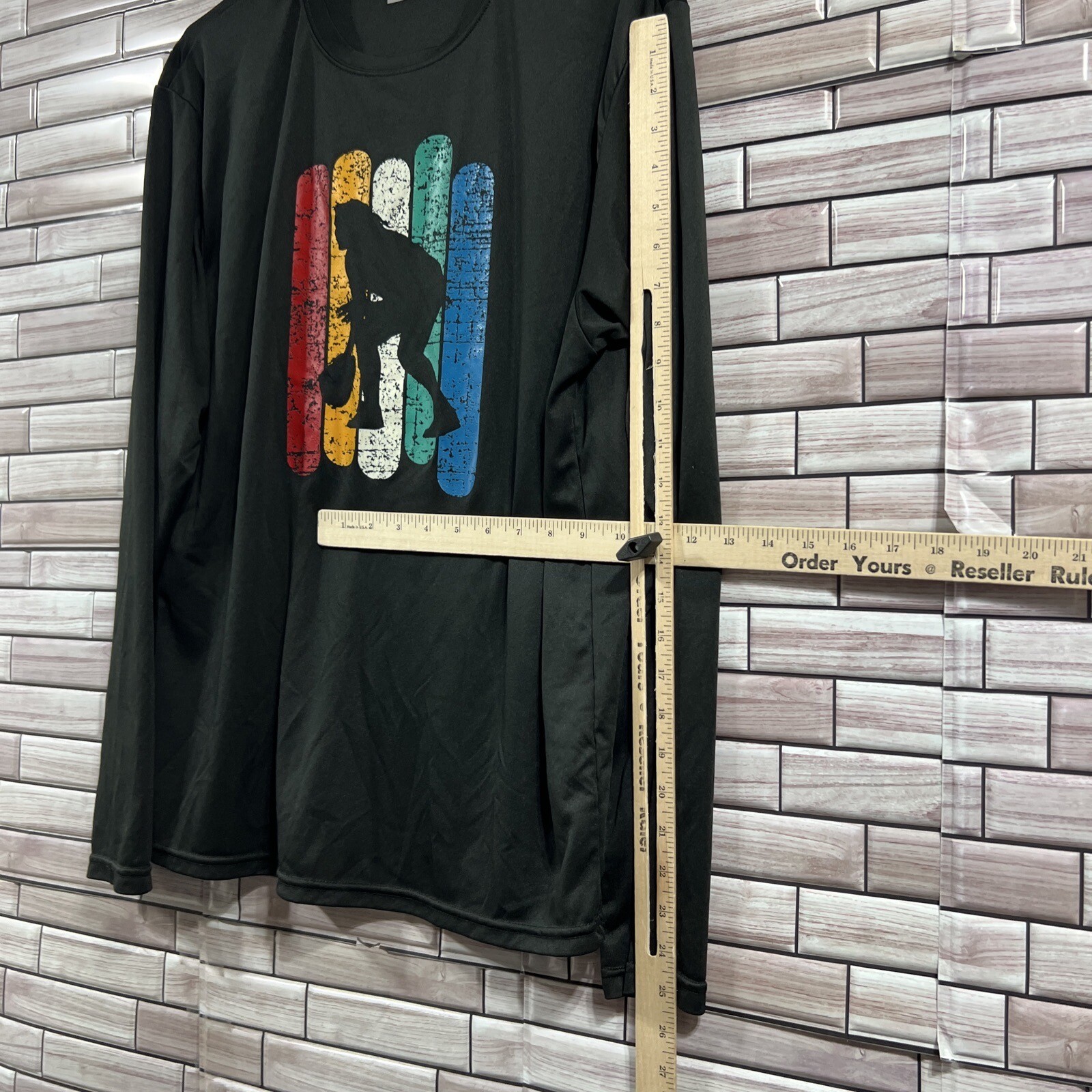 mens L tee shirt A4.com basketball logo black cool performance crew long sleeve