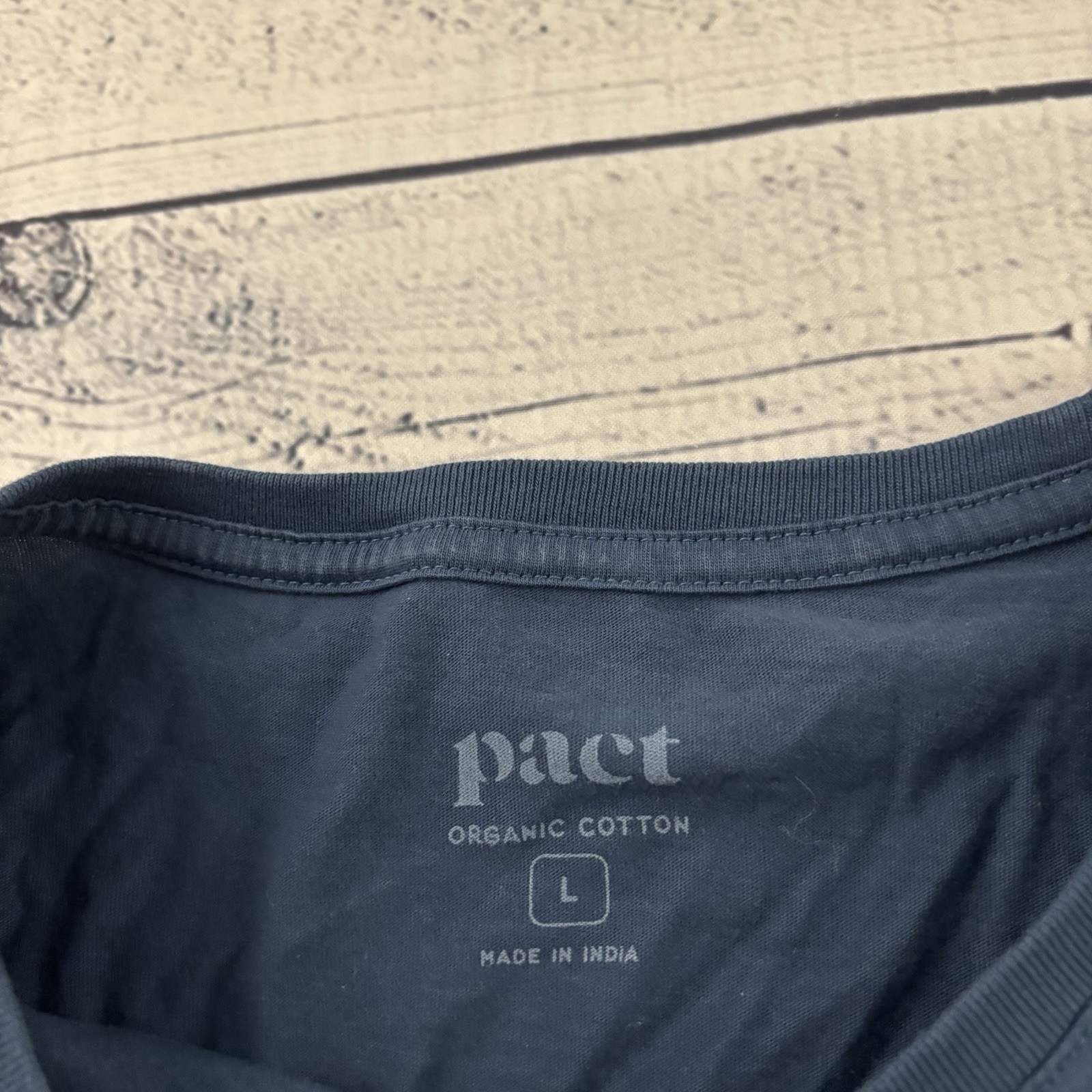 Pact Organic Cotton Short Sleeve Blank T Shirt Men&rsquo;s Large Blue