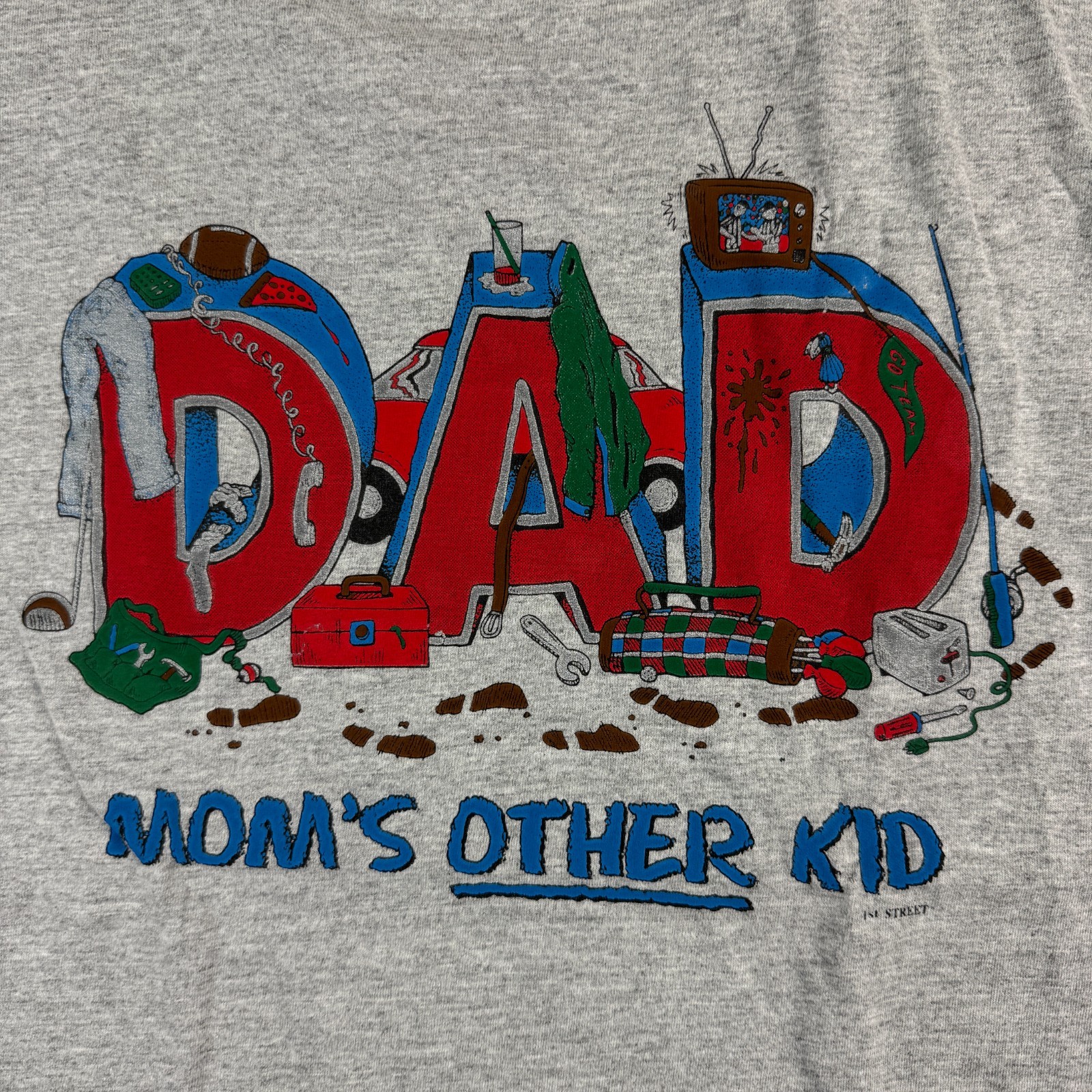 Vintage 90s Jerzees Dad Mom’s Other Kid Graphic Tee XL USA Preshrunk T Shirt