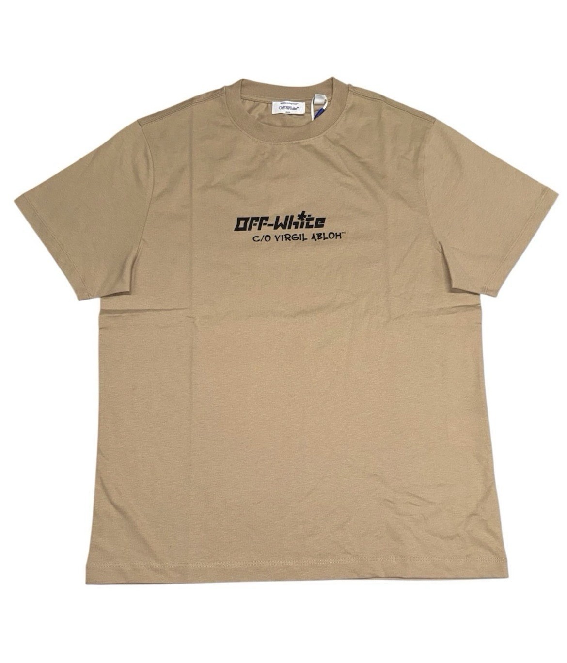 Off-White Cryst Crocco Tee Sand Men’s Sz XL S/S Slim NWT COA
