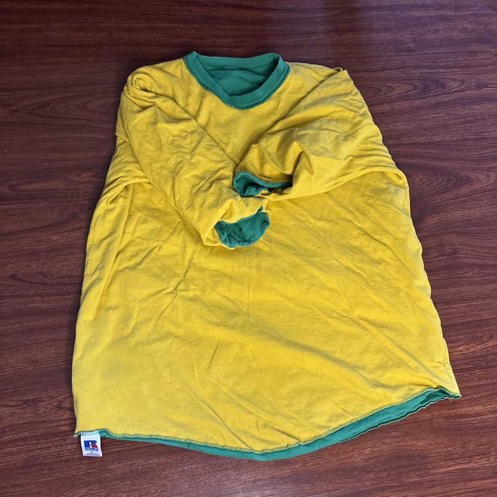 Vintage Russell Athletic Two Tone Double Face T-Shirt Size XL 80s 90s