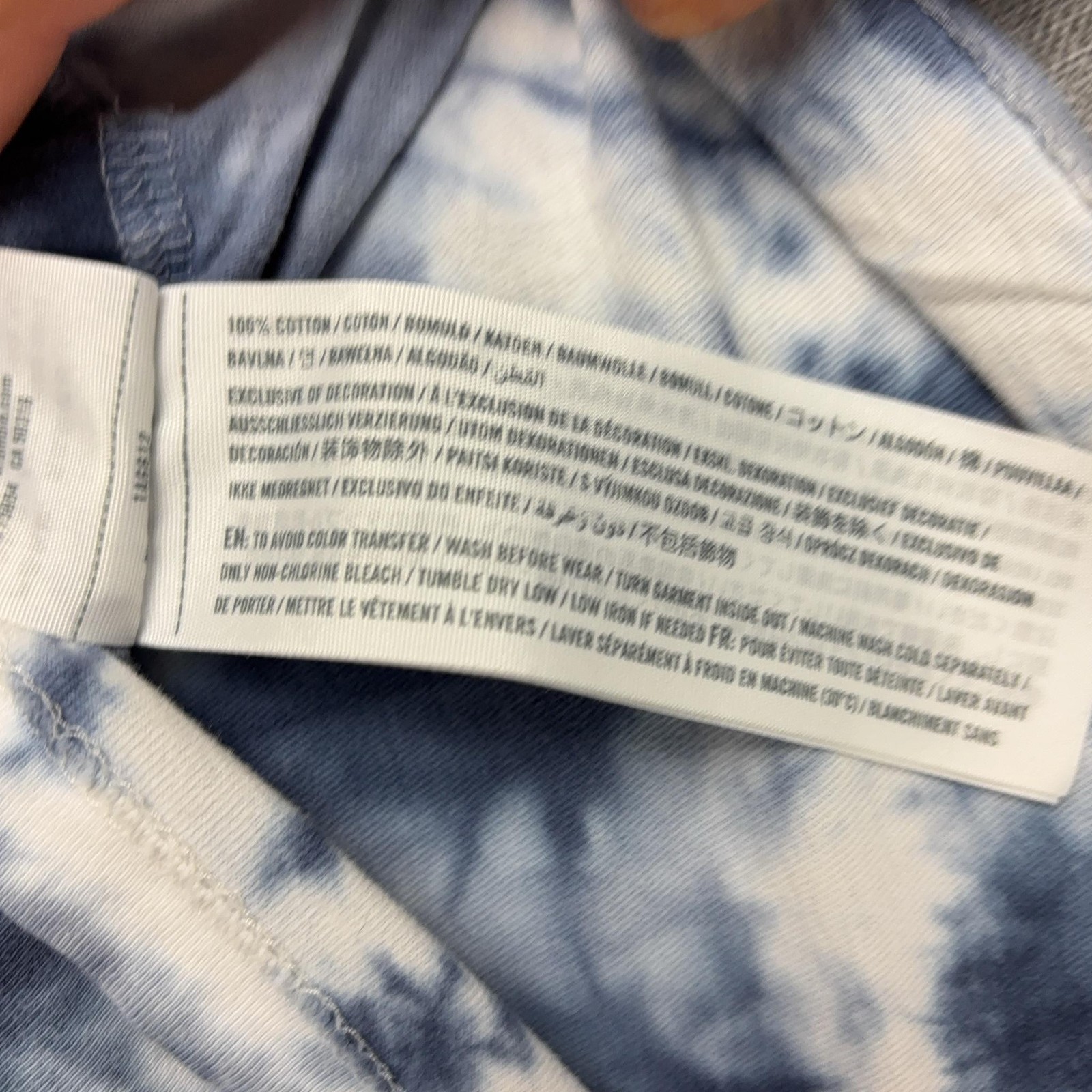 Abercrombie & Fitch Shirt Mens M Blue Tie Dye Henley Pocket Tee Cotton Jersey