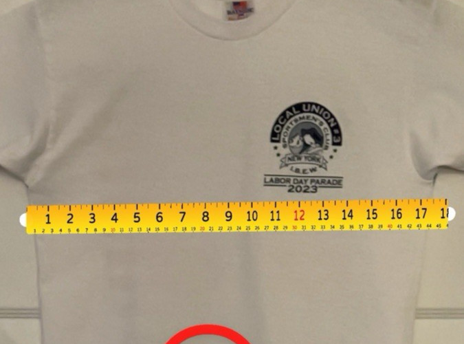 Bayside Local 3 Electrical Workers Union Double Sided White T-Shirt Size Small