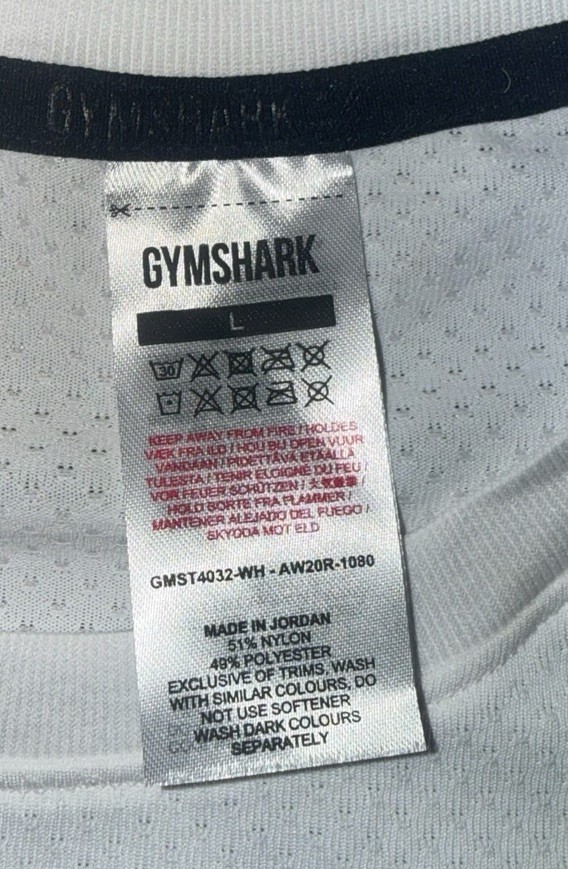 Gymshark Men&rsquo;s Oversized Performance Crew Neck T Shirt White Size Large NWT