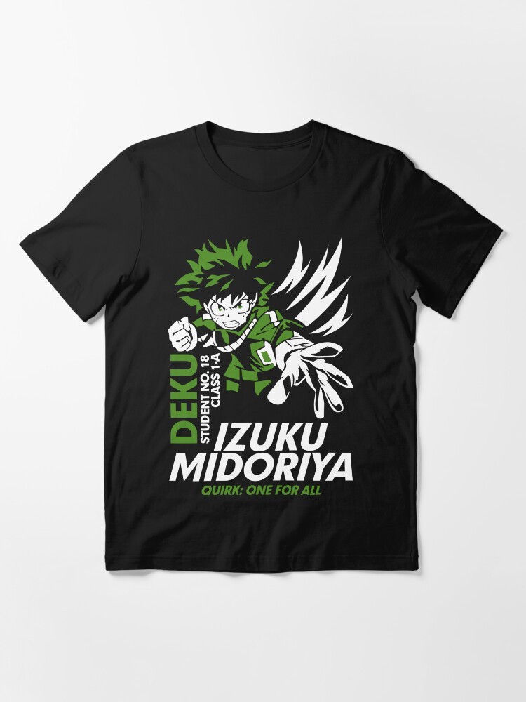 Anime My Hero Academia The Quirkless Hero Black T-shirt Size S-5XL