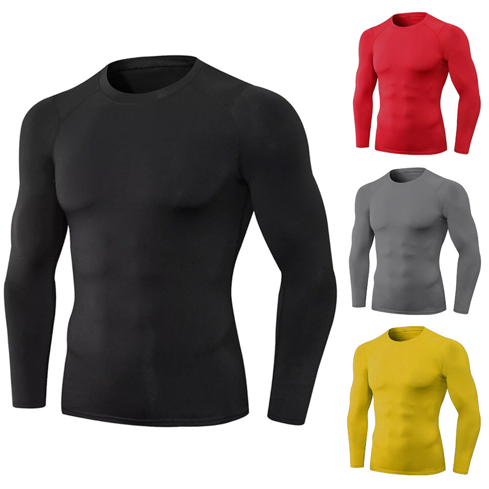 Men&rsquo;s Compression Shirt Under Base Layer Tops Long Sleeve Quick Dry Gym T-Shirts