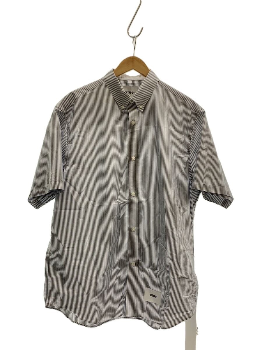 WTAPS CTPL.BROADCLOTH.TEXTILE.COOLMAX Short Sleeve Shirt 4 Cotton NVY Stripe