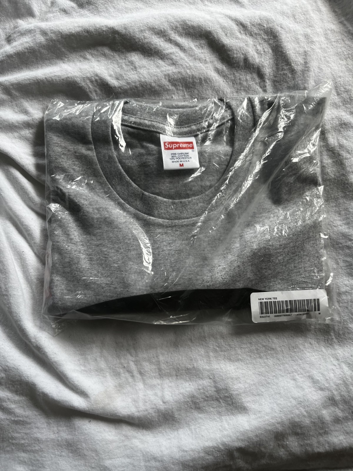 Supreme New York Tee Heather Grey Men&rsquo;s Medium – SS23 – BRAND NEW
