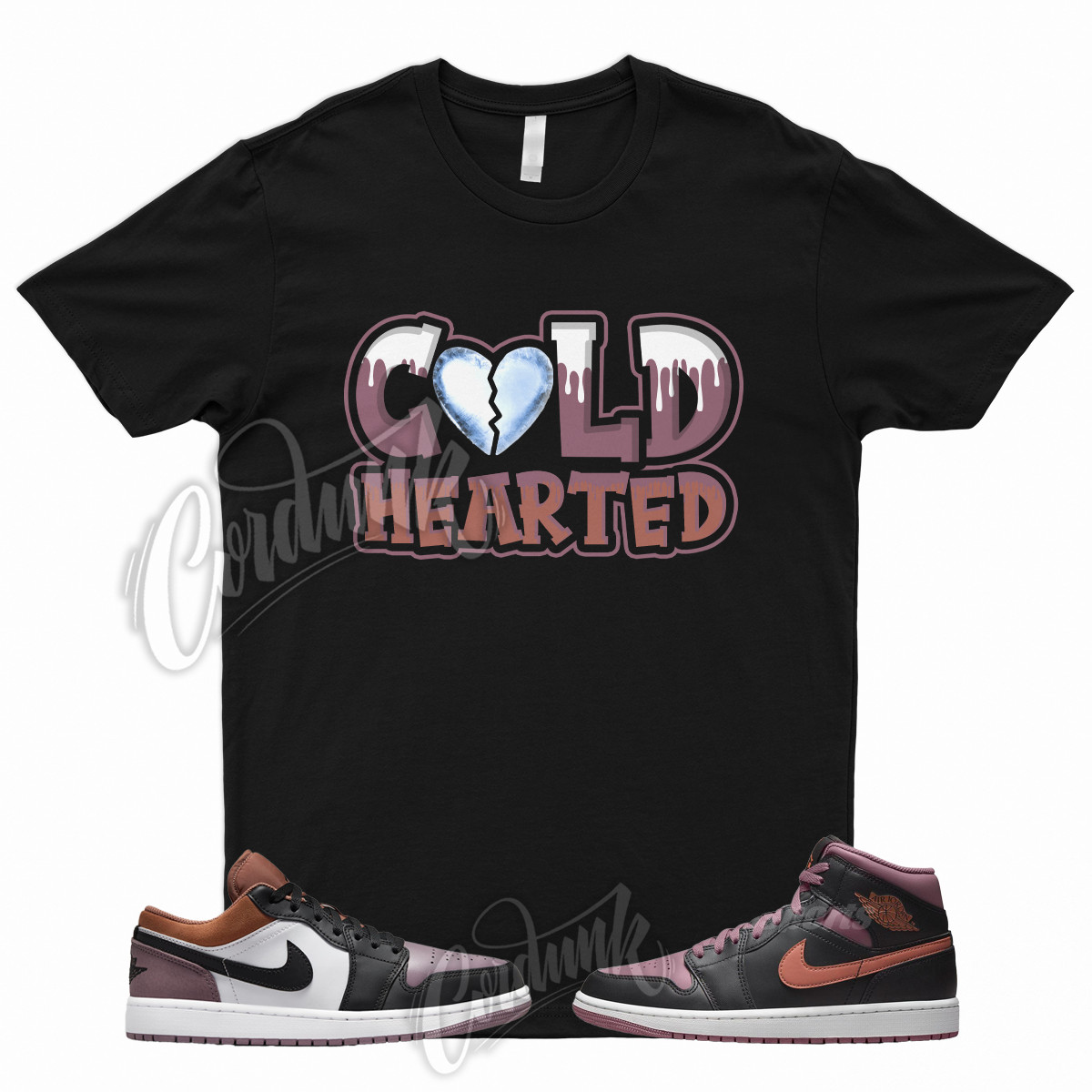 COLD T Shirt for 1 Sky J Mauve White Sky J Orange Black Dunk Low Mid High Retro