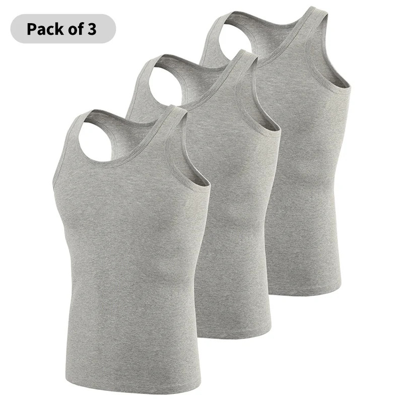 1/3 Pack Four Seasons Men&rsquo;s Cotton Joker Vest Teenagers Simple Fit Sports
