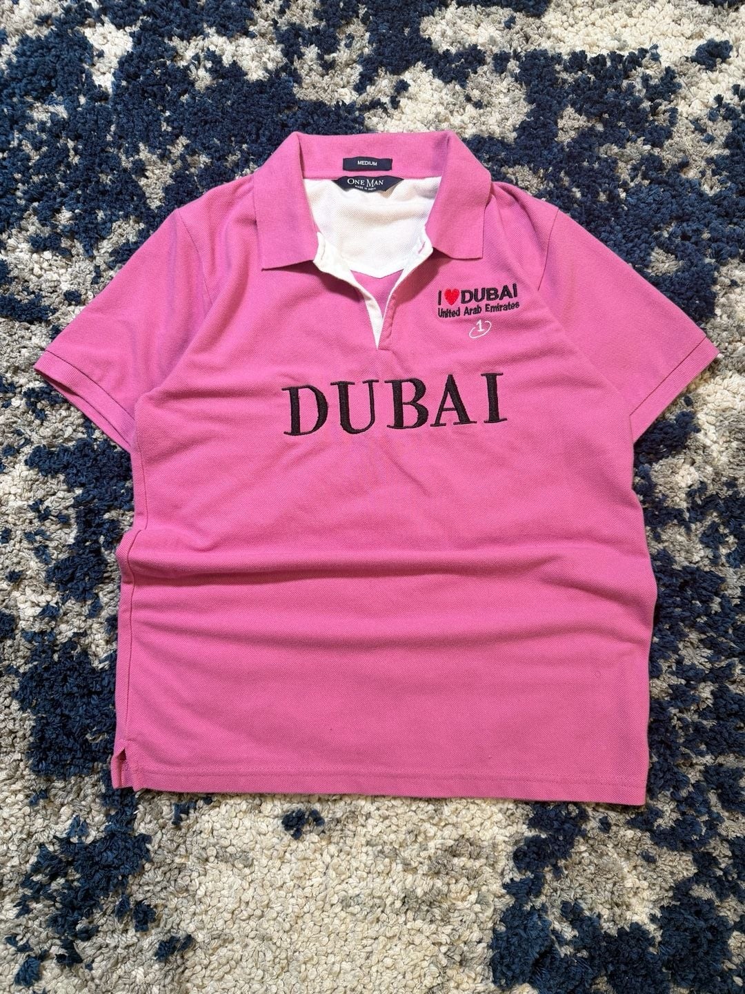 One Man I Love Dubai United Arab Emirates Embroidered Polo Shirt