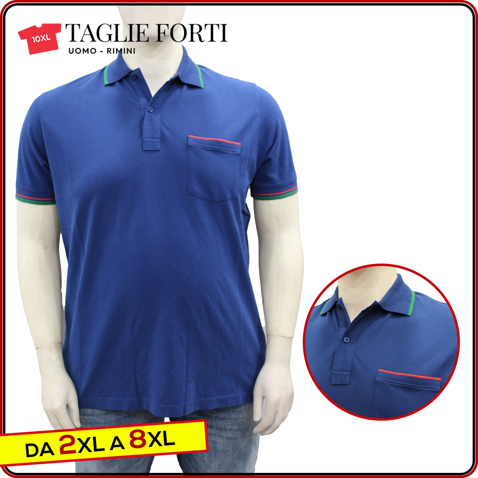 men&rsquo;s short sleeve cotton polo shirt with collar PLUS SIZES from 2xl to 10xl