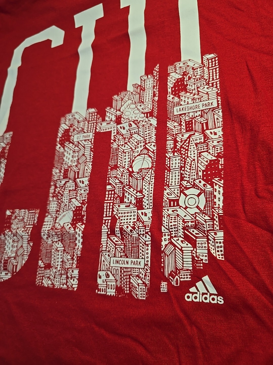 🚨 Adidas Originals Chicago Men&rsquo;s Training T-Shirt Scarlet-White BQ1716 SZ XL