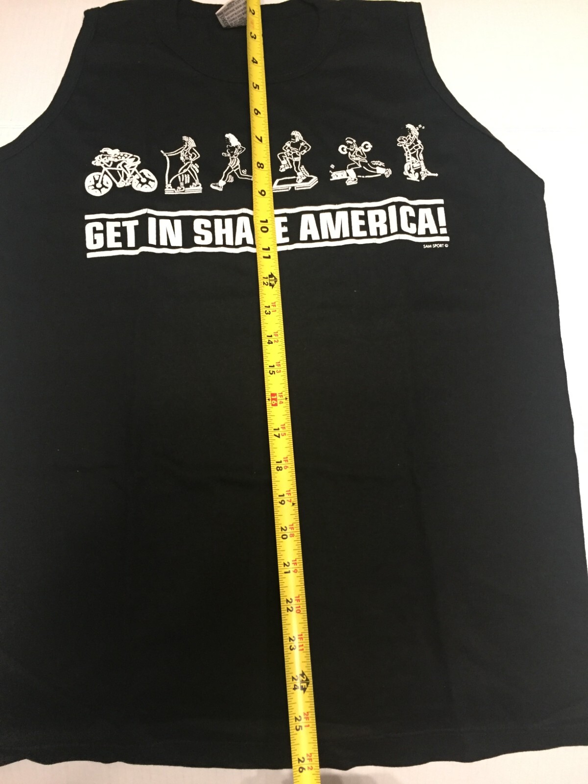 Get In Shape America Cal Cru Sleeveless Shirt Black Adult Medium