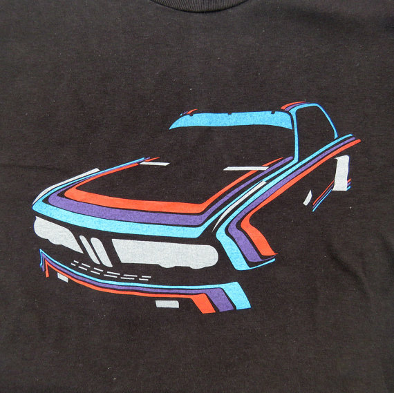 BMW 3.0 CSL T SHIRT BLACK MARTINI ROSSI RACING RALLY RACE CHAMPION NURBURGRING