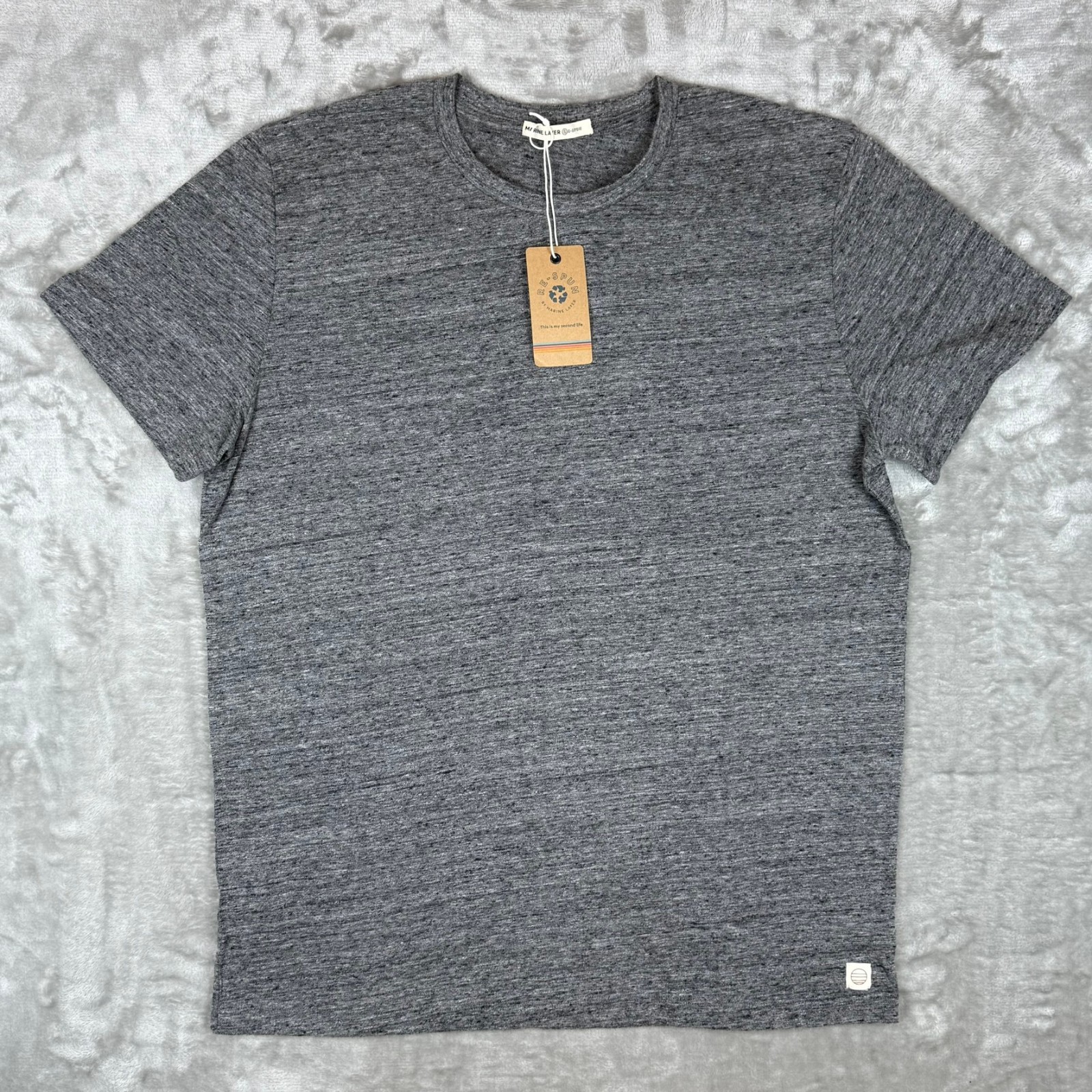 Marine Layer Signature Crewneck Tee T-Shirt Mens Medium Heather Gray Soft NWT