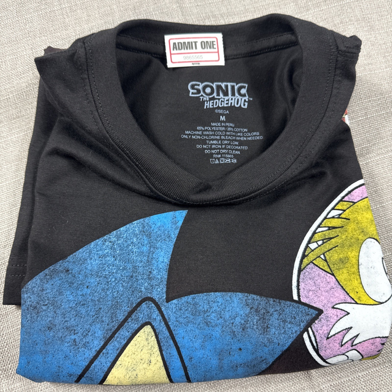 Sonic Rare Vintage Official Sega The Hedgehog Character Promo Shirt Sz M N No T