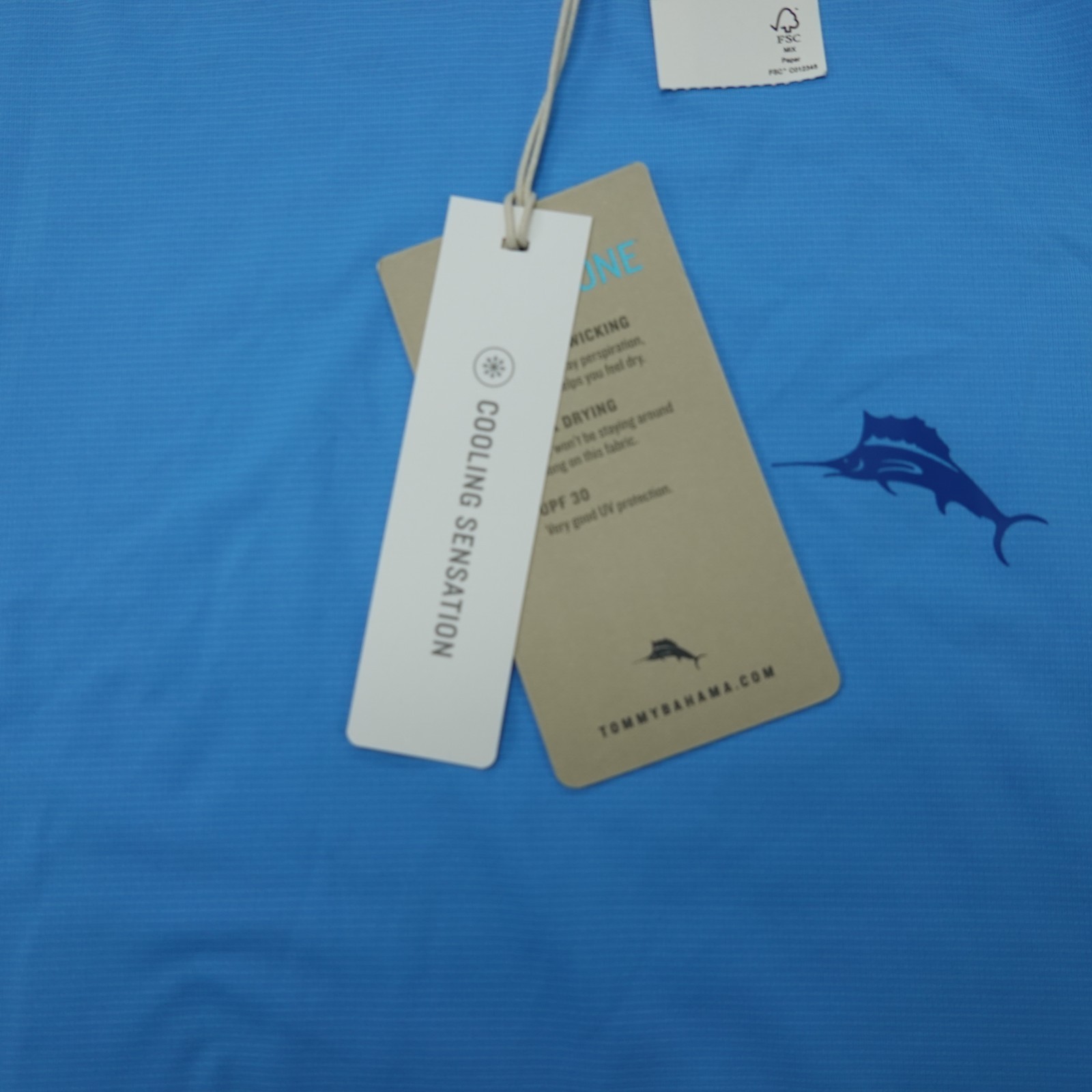 Tommy Bahama T-Shirt Mens Large Chill Time Surf LS Blue Wicking Island Zone $79