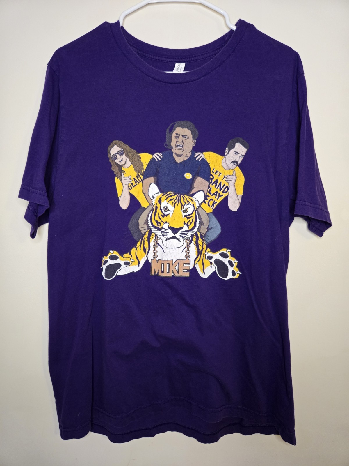 Barstool Sports Shirt Big Cat PFT CommenterMike The Tiger LSU Purple Size XL