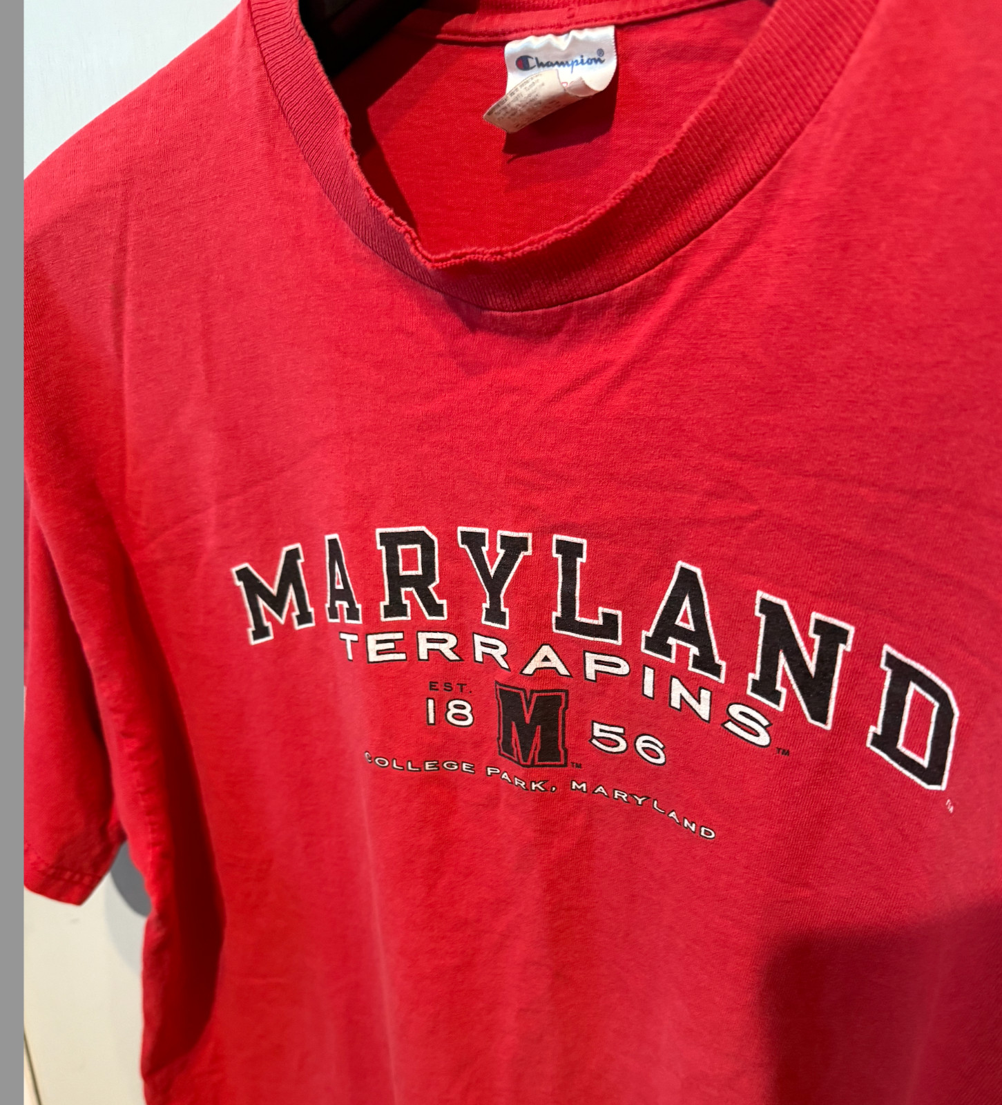 Vintage Maryland Terrapins Champion T-Shirt Mens Size XL Red 90s RARE Y2K