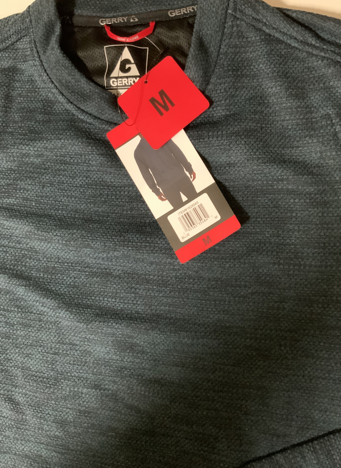 🧷 GERRY MEN&rsquo;S LONG SLEEVE CREW SHIRT SIZE MEDIUM, BLUE NAVY. 🆕