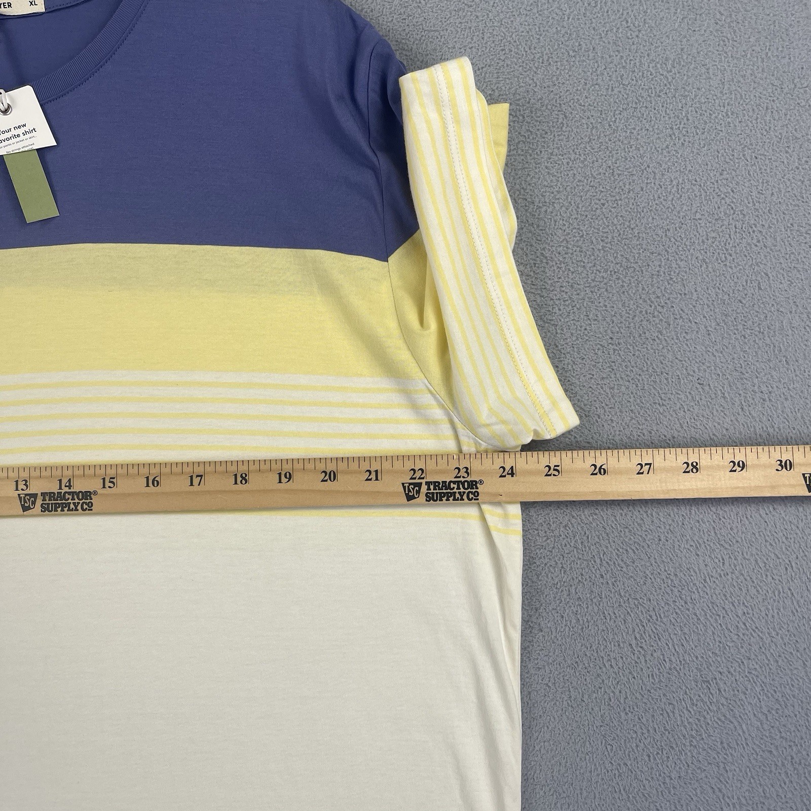 Marine Layer Shirt Men XL Blue Yellow Tee Short Sleeve Casual Lightweight NWT